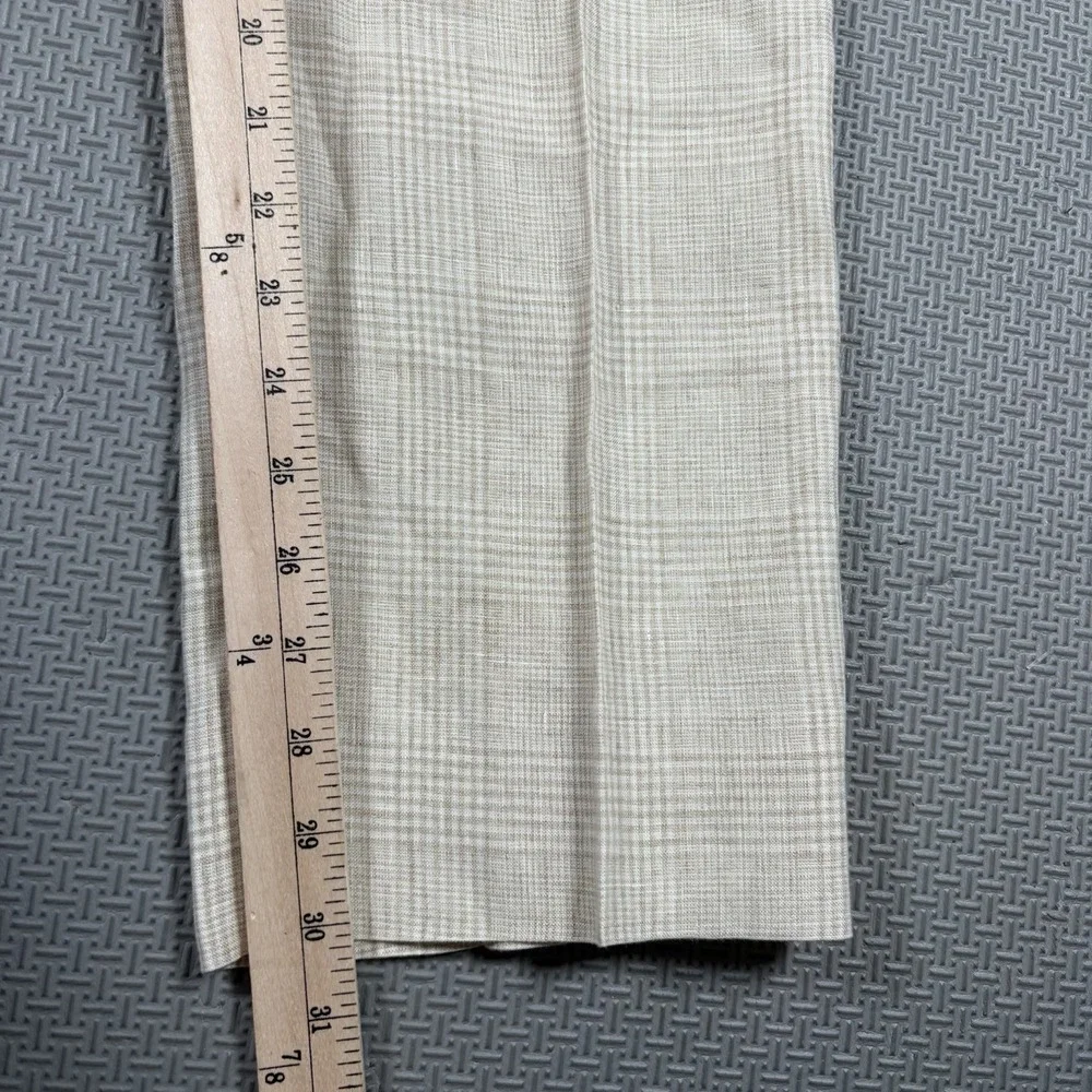 Suitsupply Soho Pure Linen Pants Men's 36x30 Cream Check Plaid TBM Italy EUC